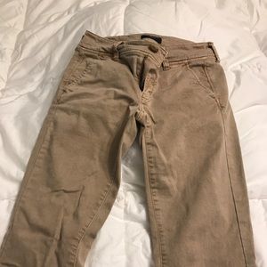 Khaki American Eagle kick boot pants